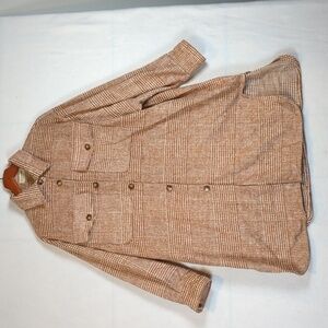 Saints & Hearts Brown Houndstooth Oversized Pea Coat S/M